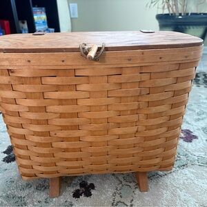Longaberger Woven Magazine Basket with Lid and Protector